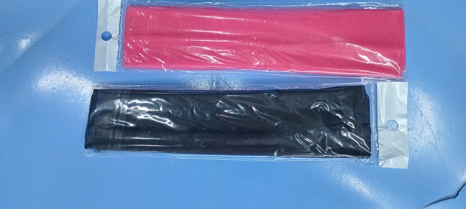 Pink & Black Headbands – Individual Clear Plastic Sleeve Packaging (2-Piece Set)